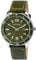 Raptor Simon Herren-Uhr Leder Datum Leuchtzeiger Analog Quarz RA20365 (grün)