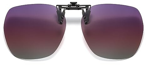 YAMEIZE Lunettes de Soleil Polarisantes à Clip Rondes - Lunettes Antireflet avec Protection UV400 Sans Monture pour Hommes Femmes la Conduite les Voyages et l'extérieur.