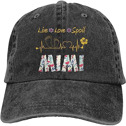 Baseballkappe Hiphop Sonnenhut Mimi Life Live Love Spoil Hat Vintage Denim Baseball Cap Cotton Dad Hat Verstellbare Sandwichmütze Unisex Four Seasons Snapback Verstellbare Geburtstagsgeschenke