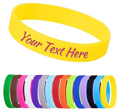 Braccialetti personalizzati 1/10/30/50ct braccialetti in silicone personalizzati incidere braccialetti in gomma per eventi, supporto, matrimonio, motivazione, consapevolezza, Optional, Silicone,