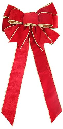 Lazo grande de 60 cm, lazo de Navidad, arco de terciopelo, lazo decorativo, lazo decorativo, lazo gigante, lazo para decoración de Navidad, cumpleaños, día de San Valentín, boda, fiesta, rojo