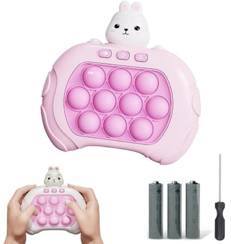 Hodlvant Quick Push Bubble Stress Toy, Light Up Sensory Toys for kids, Tap Pop Tap Smart Fidget, Decompression Breakthrough Puzzle Game Console, Toys for 3-10 Year Old Girls, Relief Party Favors