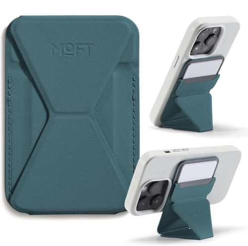 MOFT MagSafe Wallet Stand for iPhone 16/15/14/13/12 Series Compatible with MagSafe, MOVAS Vegan Leather Magnetic Phone Stand with 3 Viewing Angles, 2 Cards Holder (Jungle)