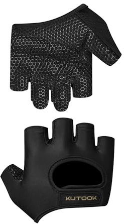 KUTOOK Fitnesshandschuhe Herren Kraftsport Krafttraining Handschuhe Damen Gym Gloves Women Sporthandschuhe Griffpolster Trainingshandschuhe Grün Leopard Muster L