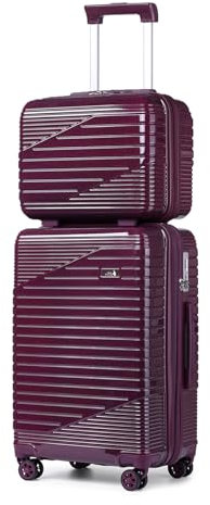 Sea choice Set de Bagages Lot de 2 Valises PC Trolley Valise Rigide à roulettes Con Vanity Case 8 Roues 360° Poignée Télescopique Verrouillage TSA Set de Valises 55cm