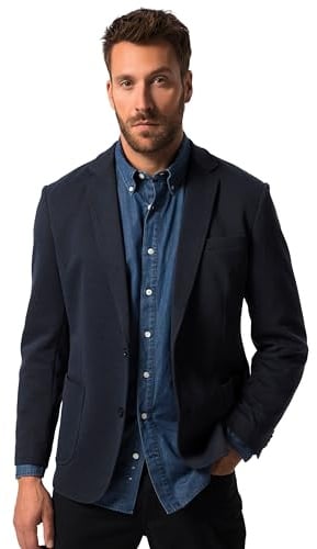JP 1880 Herren große Größen Menswear L-8XL JP Aware Sakko, Business, Revers, GRS zertifiziertes Recycling Polyester Navy blau 60 826878130-60