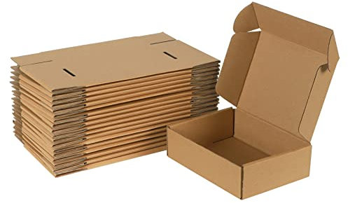 Giftgarden 20 Stück Stabile Versandkartons mit Deckel, 178x127x51 mm Karton - Kleine Faltkartons aus Wellpappe für Post-, Kurier- und Geschenkversand, Verpackungen, Mailings und Unternehmen, Braun