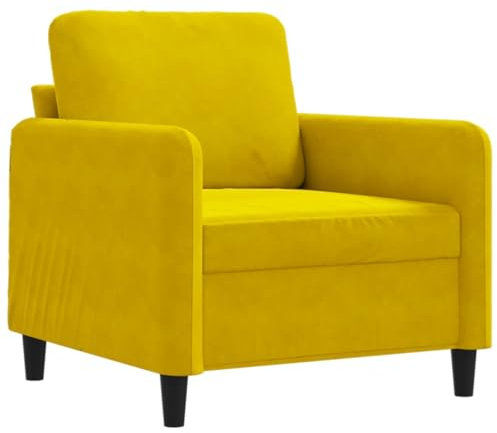 vidaXL Sessel, Sofa Relaxsessel mit gepolstertem Sitz Armlehnen, Fernsehsessel Loungesessel mit Metallgestell, Polstersessel Ruhesessel, Gelb Samt
