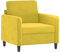 vidaXL Sessel, Sofa Relaxsessel mit gepolstertem Sitz Armlehnen, Fernsehsessel Loungesessel mit Metallgestell, Polstersessel Ruhesessel, Gelb Samt