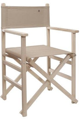 Scalpers Sillón Director Plegable Estructura sin Barniz con Lona Color Piedra, Fabricada en Madera de Haya de Primera Calidad, 1 Silla