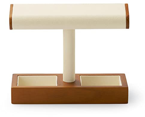 Papten Présentoir de montres en bois, porte-bracelets, présentoir à bijoux, présentoir pour homme et femme (beige)