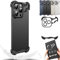 GLIART Alloy Armor for iPhone Case,Alloyarmor Premium Case,Special-Shaped Metal Corner Pad Anti-Fall Phone Case,Zinc Alloy Borderless No Back Bumper Cover for iPhone Series (for iphone12,Black)