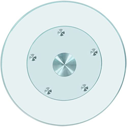 SnamicE Plato Giratorio de Vidrio Templado de 70 cm (27,56 Pulgadas), Bandeja giratoria Redonda de Vidrio Templado Esmerilado para Mesa de Comedor, Transparente (10 mm 70 cm)