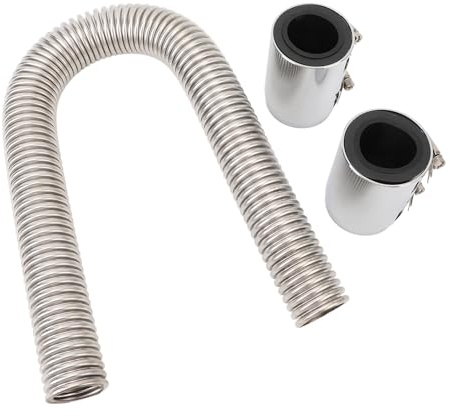 Manguera Flexible para Radiador, Manguera Universal para Radiador de Acero Inoxidable de 24 Pulgadas, Kit de Manguera para Radiador de Refrigerante con Conectores para Cuello de