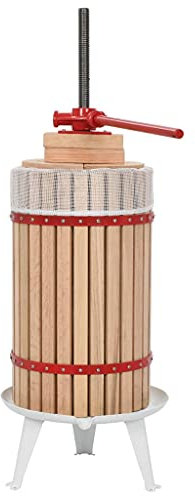 ZEYUAN Obst- und Weinpresse mit Stoffbeutel 30 L Eichenholz, Saftpresse, Obstpresse, Obstmühle, Apfelpresse, Hydropresse, Obsthäcksler