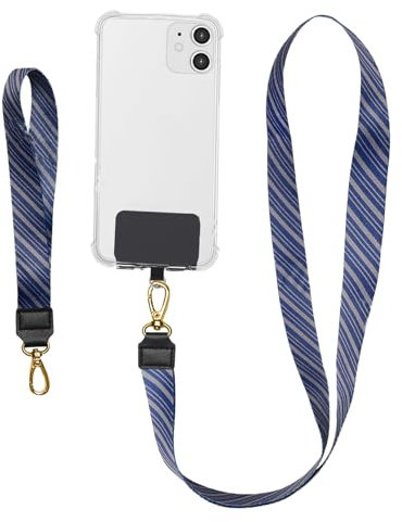 Mewflew Vielseitiges Handy-SchlüSselband,Universelles Sicheres SchlüSselband, Das Um Den Hals Oder In der Hand Getragen Werden Kann (Leuchtend Blaues, 1 UmhäNgeband + 1 Handschlaufe + 1 Einsatz)