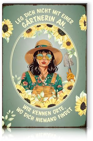 Finest Folia Gartenschild 30x20cm Alu Verbundplatte UV Druck Deko Garten Schild Dekoration Sprüche für den Außenbereich mit Spruch wetterfest RV001 (Motiv 03)