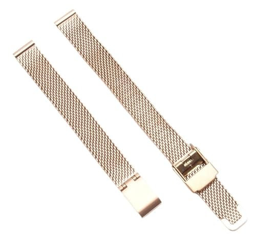 HBGRVCKS Uhrenarmband aus Edelstahlgewebe 8 10 12 13 14 15 16 17 18 20 22 24 mm Unisex-Uhrenarmband, Ersatzarmband for herkömmliche Uhren oder Smartwatches(Gold,8mm)