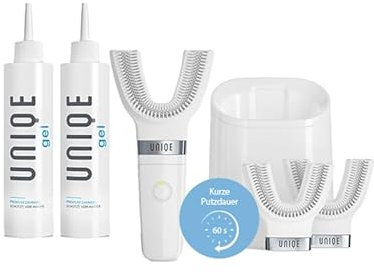 UNIQE One Mix Starterset - Schallzahnbürste mit innovativer Lamellen-Technologie - Inkl. 3 Mundstücke, Zahngel - Elektrische Zahnbürste für gesunde Zahnreinigung