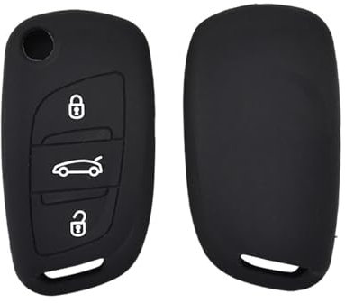XEBRAD 3 Buttons Silicone Car Key Fob Cover Case Remote Flip Key Shell, for Citroen, C2 C3 C4 C5 DS4, for Peugeot, 107 207 307 407 308 607 car key shell