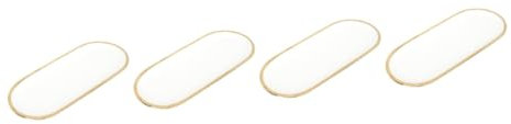 PRETYZOOM 4 Stück Schmuck Organizer Schreibtisch aufbewahrung für schmuck schmuck-aufbewahrung Halskette Fach Waschtisch WC-Ablage hochzeitsdeko Keramikplatte Schmuckaufbewahrungsplatte Weiß