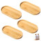 4 StückHolz Oval Holztablettsm Holztablett, Holztablett, Holz Servierplatte, Holz Oval Holztabletts, Bambus Badezimmertablett, Schminktisch Tablett, Kosmetik Tablett Organizer,17,5x8,8x1cm