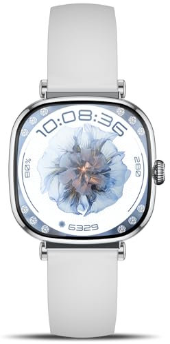 Marsyu 2025 Montre Intelligente pour Femme 1.7 AMOLED Carrée avec Fonction D'Appel,FréQuence Cardiaque 24 Heures,Moniteur de Stress/Spo2/Sommeil,Plus de 100 Modes Sportifs,Montre de Sport IP68 Gris