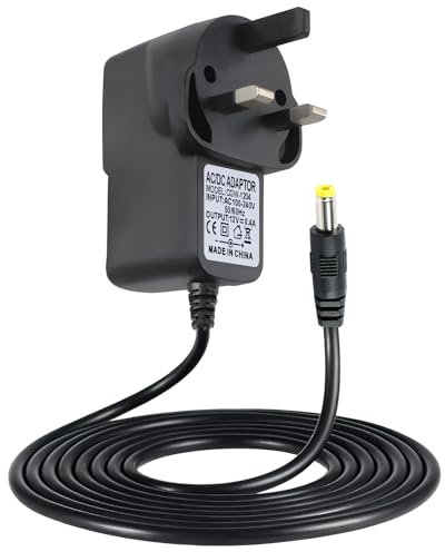 9.5V 1A AC/DC Power Adapter Supply for Casio Piano Keyboards, UK Plug, 4.8mm x 1.7mm DC Connector Compatible with SA-46, SA-47, LK-120, LK-125, CTK Series, and More, Center Positive