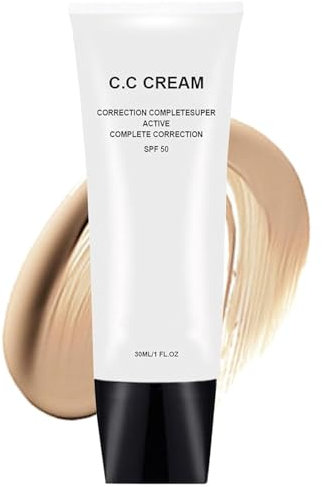 NTDRULFK Cc-Creme-Grundierung FüR Reife Haut, Hautton-Anpassende Cc-Creme Lsf 50, Langanhaltend, Luftig-Leicht, Aufhellendes Abdeckmittel, FüR Alle Hauttypen (NatüRlich)