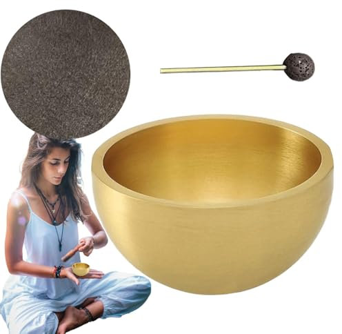 SINGING Bowl Set - Handgefertigte Soundschale, Schläger und Kissen | Tragbare Meditationsschale für Yoga, Achtsamkeit, Stressabbau, spirituelle Heilung, Desktop -Dekoration, Schalltherapie Geschenk