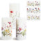 MEJOSER 3 Stück Kerzentattoos Hochzeit Taufe Blumen Geburtstag 29x12.6cm Folie Aufkleber für Kerzen Tattoo Bunt Wasserschiebefolie Kerzensticker Kerzenfolie Deko Sommer Geburt Babyparty Frühling