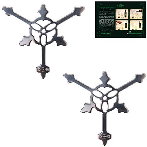 2x Absinthe Cuillère Grille Gothic de ALANDIA | Acier inoxydable