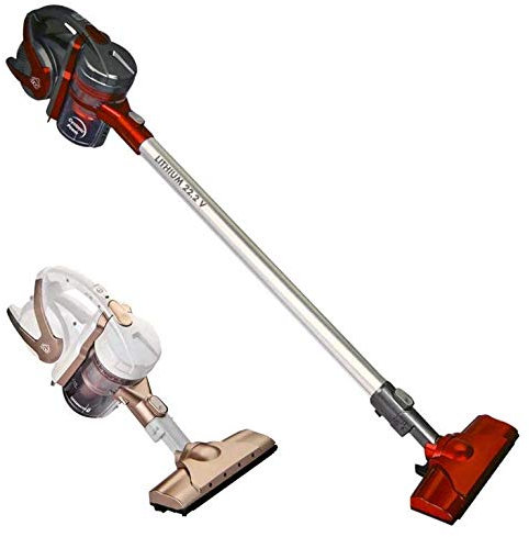 DCG BS5070, Eltronic BS5070-Aspirapolvere Scopa Elettrica Ciclonico Senza Filo Batteria Ioni Litio, Rossa, 150 W, 0.35 Litri, 70 decibeles