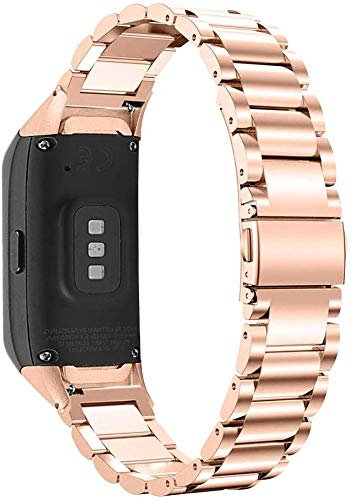 TenCloud Ersatz-Armband für Galaxy Fit-Armbänder, aus Metall, Edelstahl, kompatibel mit Samsung Galaxy Fit SM-R370 Activity Tracker (Roségold)