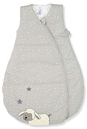 Sterntaler Schlafsack für Kleinkinder, Ganzjährig, Funktionsschlafsack Schaf Stanley, Reißverschluss, Größe: 110, Grau