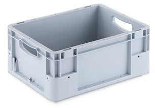 DieBoxfabrik Eurobehälter 400x300mm / 40x30cm | Verschiedene Höhen und Farben / Stapelbehälter | Stapelbox | Transportkiste | Transportbehälter | Premium-Qualität Made in Germany (180 mm, grau)