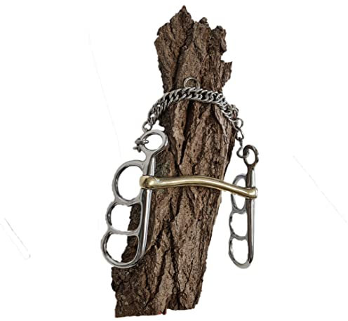 Esposita Postkandare mit 3 Ringen aus Edelstahl - Stange aus Messing, glatt und leicht gebogen 13,5cm