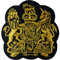 Royal Wappen Patch Eisen nähen auf gesticktem Abzeichen UK England GB Schwarzes Gold