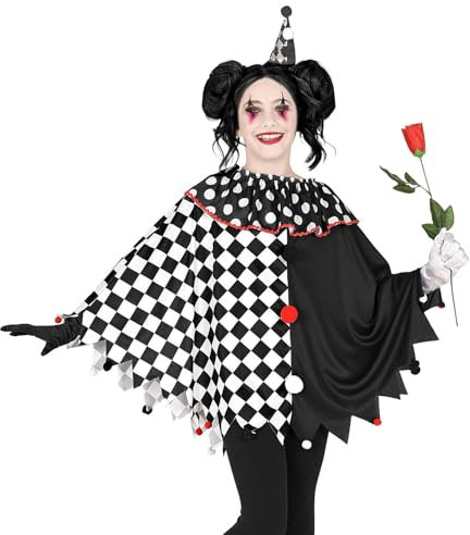 W WIDMANN MILANO Party Fashion 48145 - Kinderkostüm Harlekin, Poncho, Überwurf, Clown, Mottoparty, Karneval