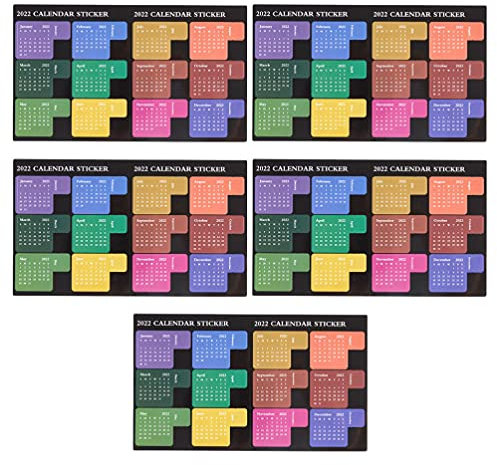 TOYANDONA 5Pcs 2022 Kalender Aufkleber Planer Zeitschriften Aufkleber Notizblock Etiketten Memo Aufkleber für Wöchentlich Planer Kalender