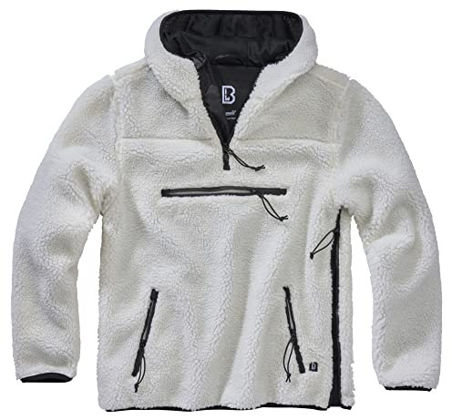 Brandit Teddyfleece Worker Pullover, Uomo, White, M