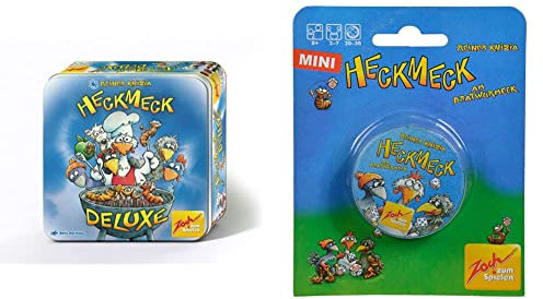 Zoch 601105073 Heckmeck Deluxe, das turbulente Würfelspiel in der praktischen Metalldose, ab 8 Jahren & 601105091 Heckmeck am Bratwurmeck in der Metalldose, Würfelspiel im Mini Format, ab 8 Jahren