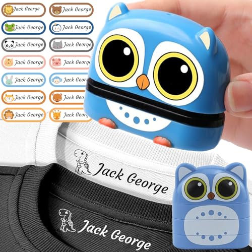 Name Stamp for Clothes, Double Sided (White + Black Ink), Kids