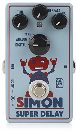 Caline CP-513 Simon Super Delay Gitarren-Effektpedal mit Digital-, Analog- und Bandoptionen