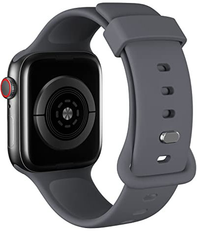 AOTUAO Cinturino Compatibile con Apple Watch Cinturino 45mm 44mm 42mm, Sportivo Silicone Cinturini di Ricambio per iWatch 9 8 7 6 5 4 3 2 1 SE, Dark Grey