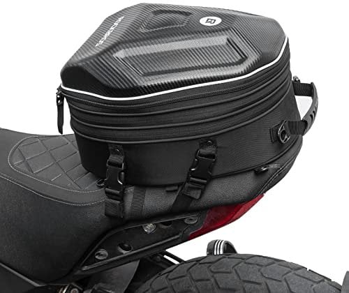 ROCKBROS Hecktasche Motorrad Wasserdicht Motorrad Sitztasche mit Regenschutz,Reflektierend 20-35L Gepäcktasche Motorrad Helm Tasche Erweiterbarem