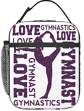 Me Love Gymnastics Gymnasts Insulated Lunch Bag Lunch Box Lunch Tote Cooler Reusable Lunch Pail Outdoors Meal Bag For Women Men