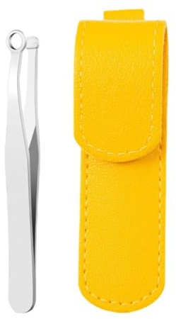 Pince à épiler pour Poils de Nez, Pince à épiler pour Poils de Nez en Acier Inoxydable, Pince à épiler pour Poils de Nez à Bout Rond Facile à Couper avec Sac de Rangement pour Nez, Favoris, Sourcils,