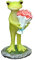 Gemmia Miniatur Feengarten Frosch Figuren- Mini Lächeln Sie jeden Tag Blumen Frosch