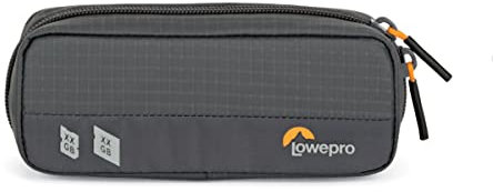 Lowepro GearUp Memory Wallet 20, Borsa Compatta per Schede di Memoria CF, XQD & SD, SD, Custodia con Doppia Chiusura a Cerniera, Realizzato con Tessuti Riciclati, Grigio